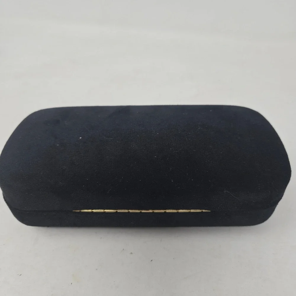 Gucci Black Velvet Sunglasses Case Hardshell Gold Logo Eyewear Protector Luxury